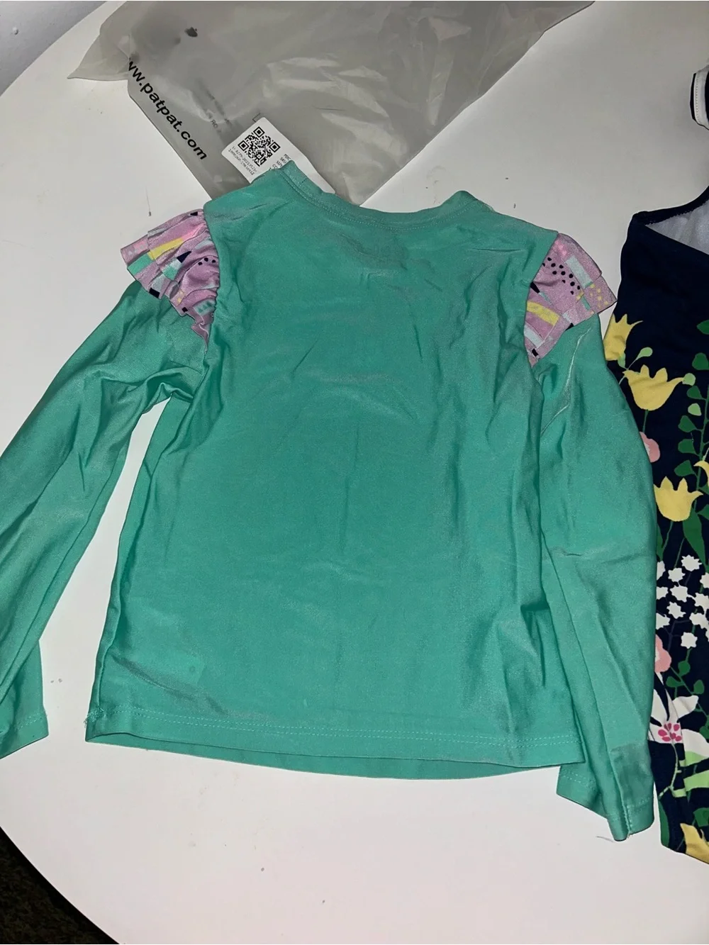 Cat & Jack Girls Mermaid Swim Set with Rainbow and Purple Accents